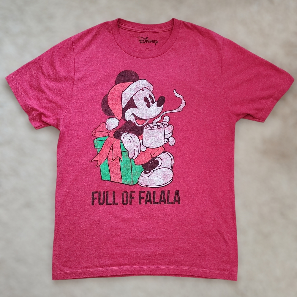 Disney Mickey Mouse Small "Full of Falala" Christmas T-Shirt